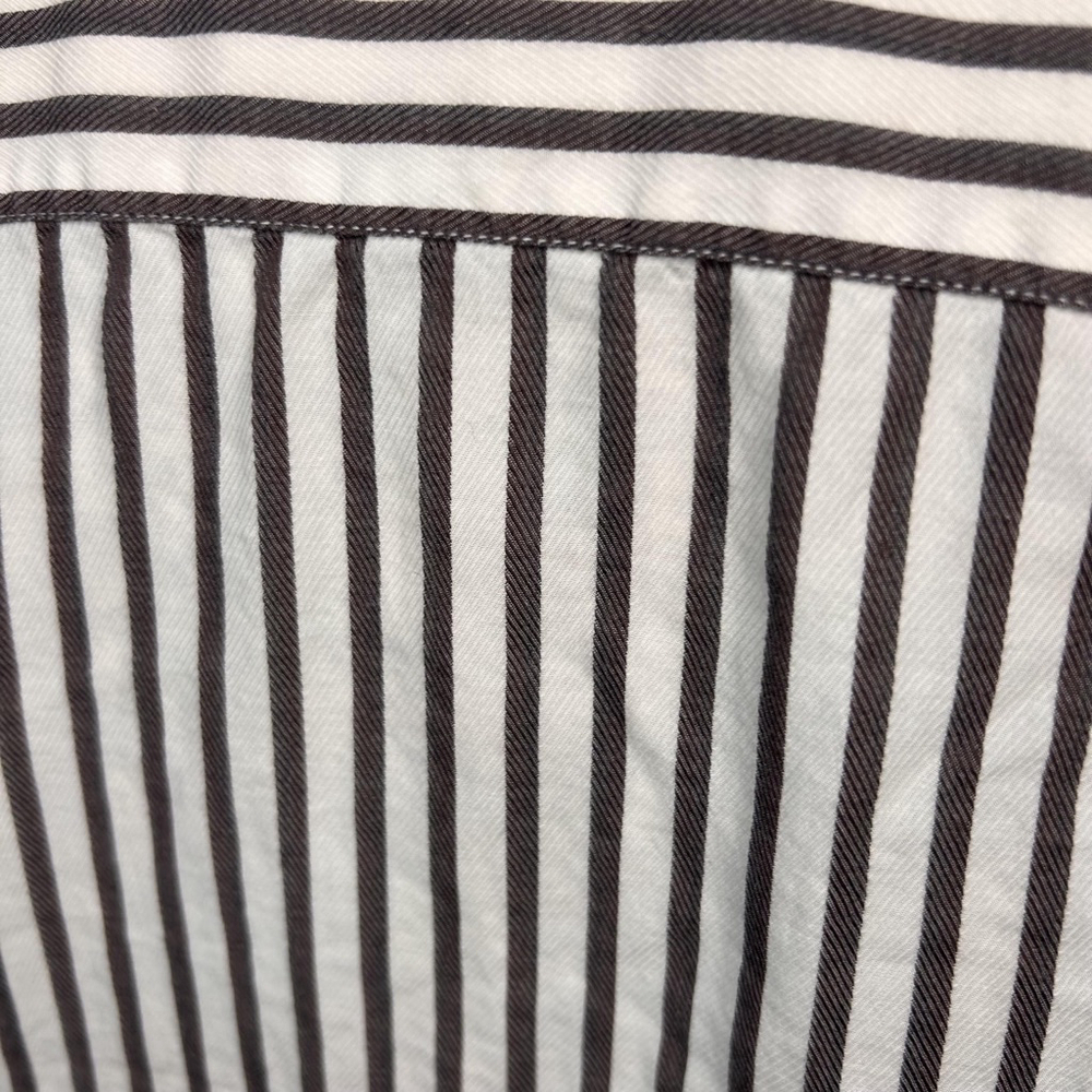 Ermengildo Zegna 100% cotton xxl white and brown striped men’s dress shirt - Picture 6 of 11